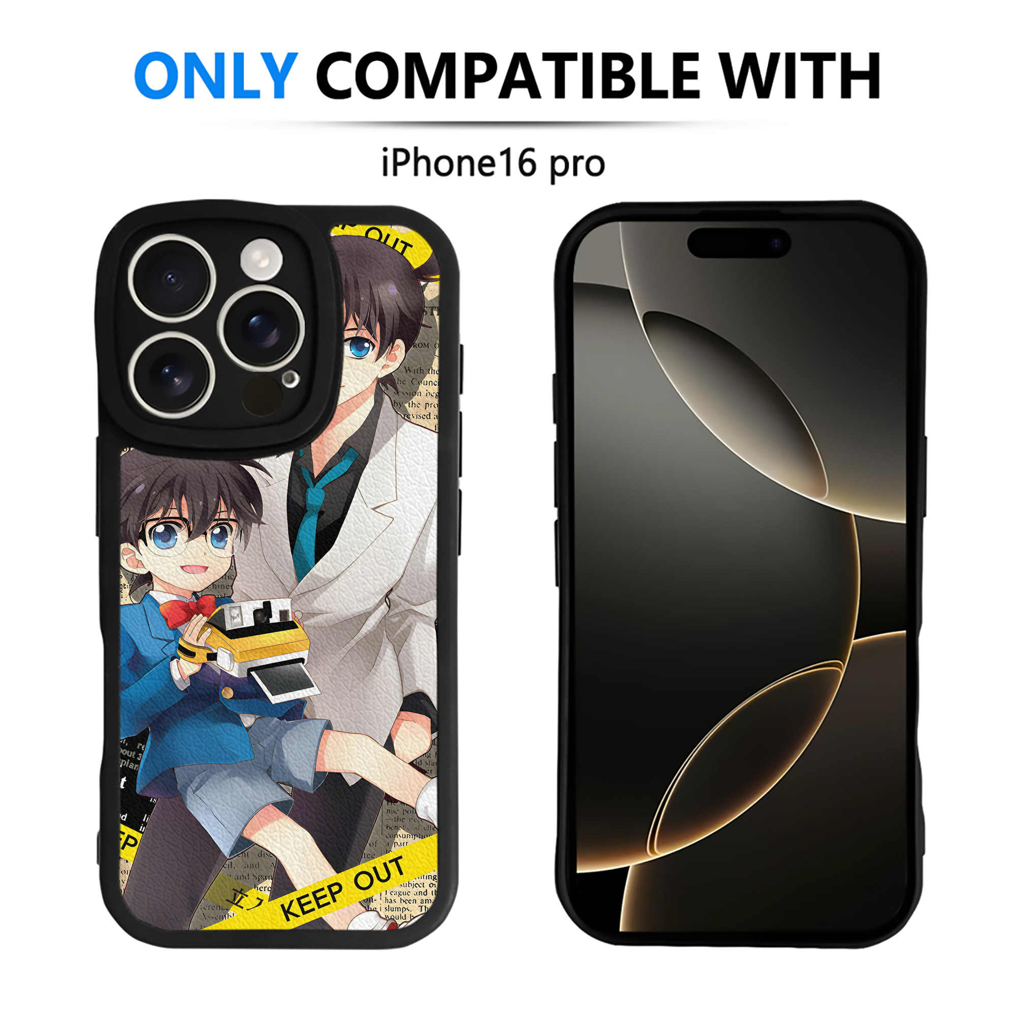 （画像用） 名探偵コナン Detective Conan 【iPhone 16シリーズ対応】シリコンスマホケース（レザー調） 材質：シリコン
